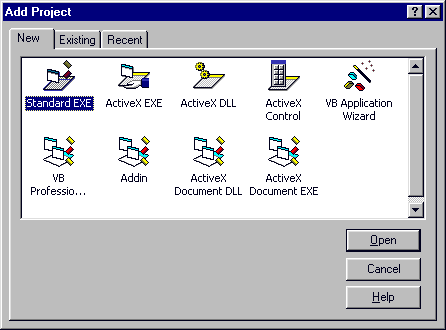 Add Standard EXE Project