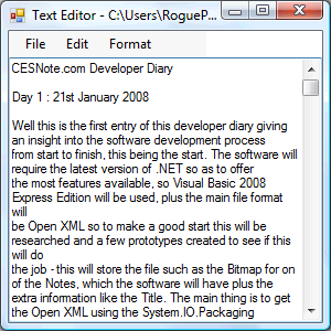 Text Editor with Opened Document