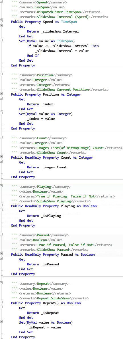 SlideShow Class Properties