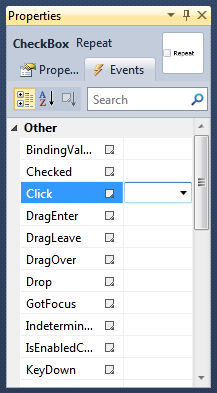 Repeat CheckBox Property Events