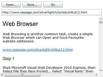 Web Browser with Website Displayed