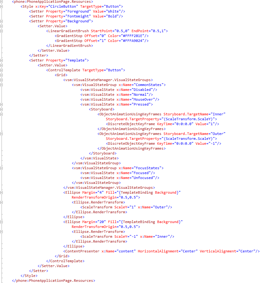 ControlTemplate Style Resource XAML