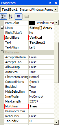 TextBox Properties