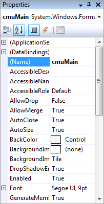 ContextMenuStrip Properties