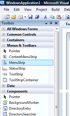 MenuStrip Component